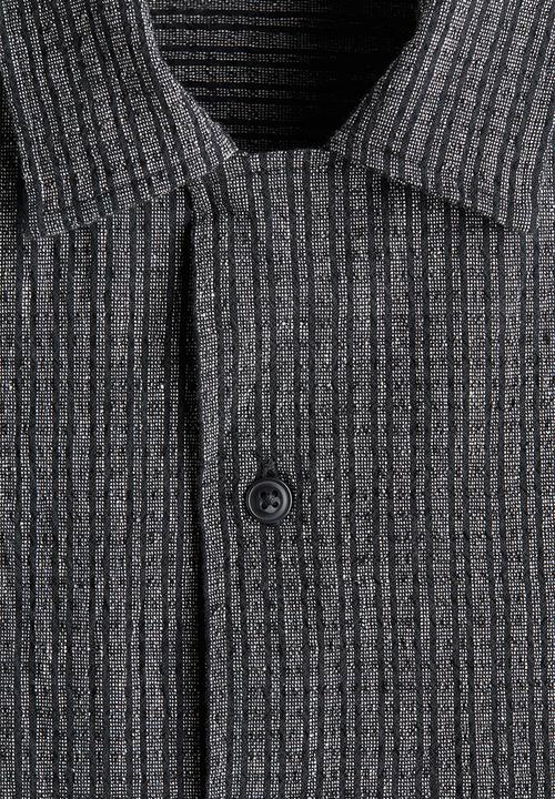 H&M - Regular fit linen-blend resort shirt - black
