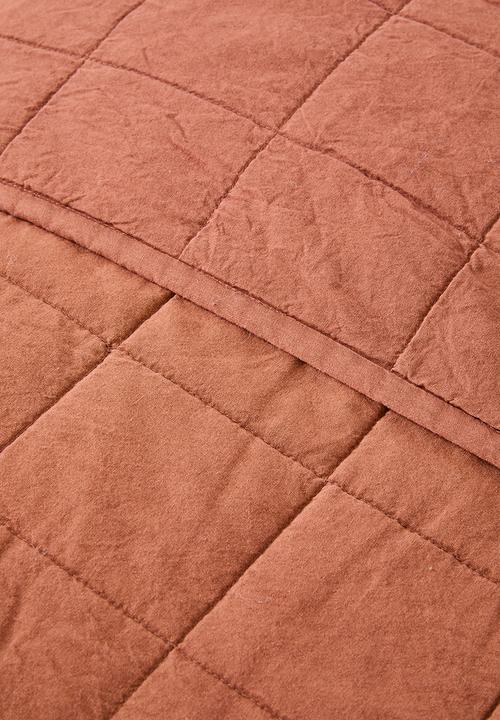 Sixth Floor - Cotton Stone Washed Quilt - Rust