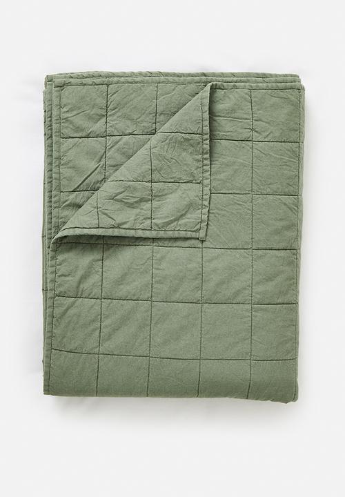 Sixth Floor - Cotton Stone Washed Quilt - Olive