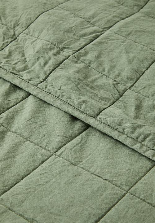 Sixth Floor - Cotton Stone Washed Quilt - Olive