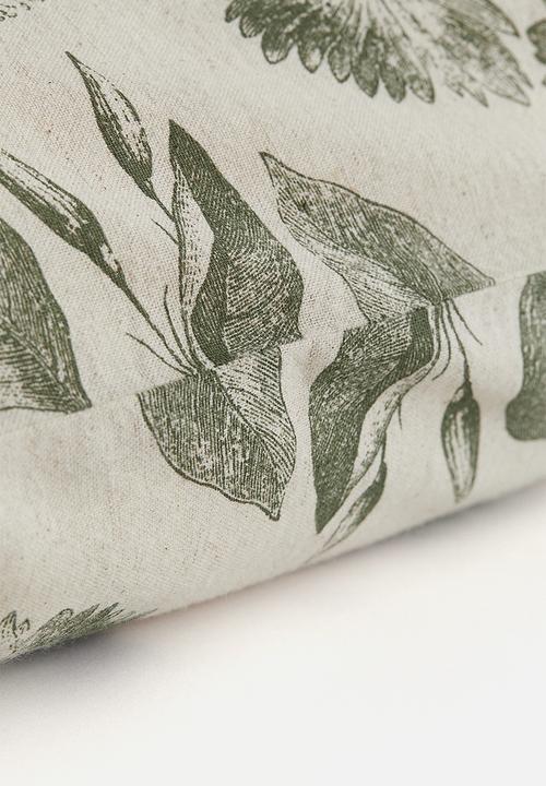 H&M - Cotton canvas cushion cover - beige floral
