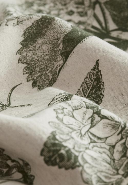 H&M - Cotton canvas cushion cover - beige floral