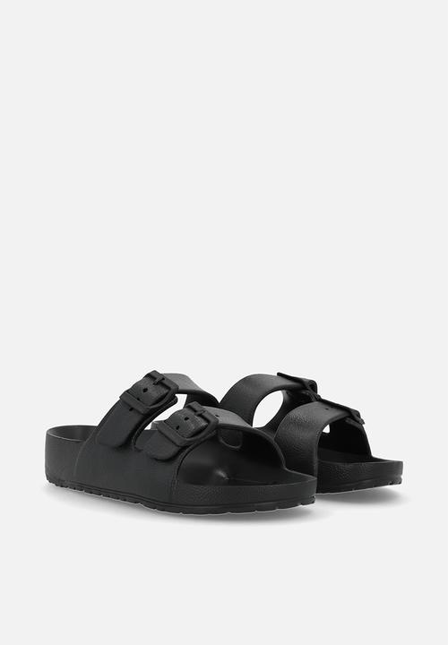 Pop Candy - Platform twin strap sandals - black