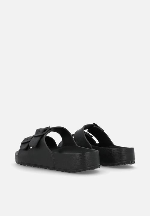 Pop Candy - Platform twin strap sandals - black