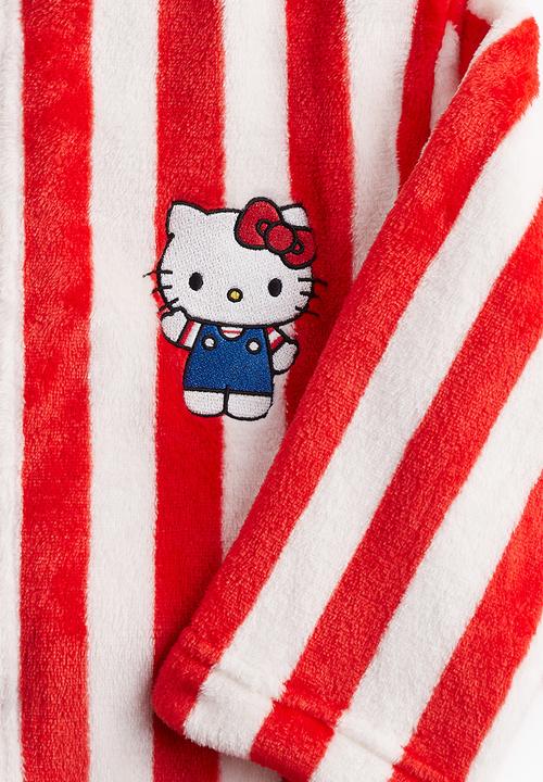H&M - Fleece dressing gown - red/hello kitty