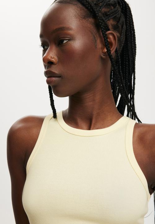 Cotton On - Goldie rib high neck tank - vanilla glow