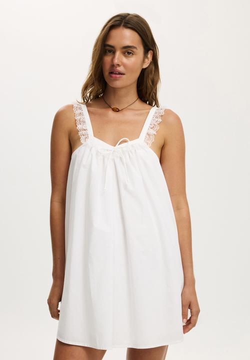 Dakota babydoll mini dress - white
