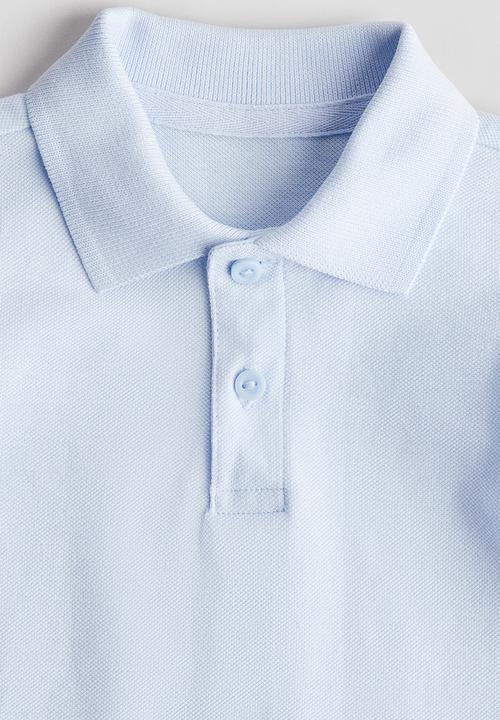 H&M - Cotton piqué polo shirt - light blue