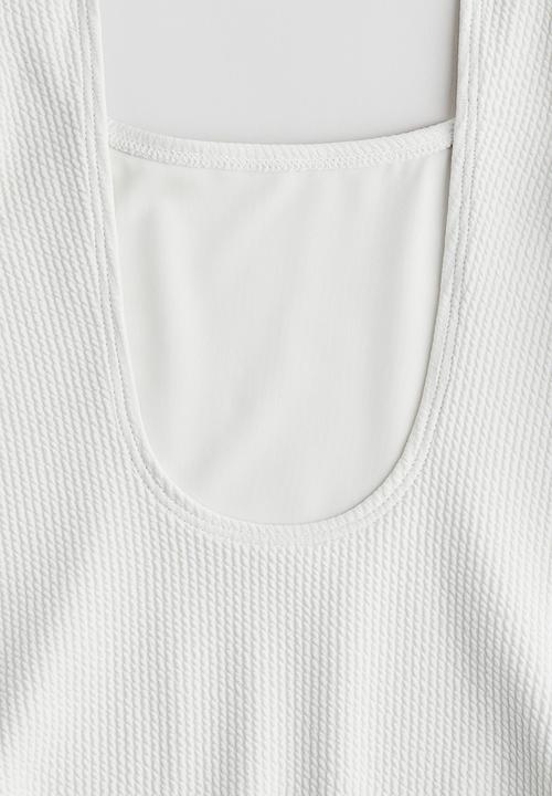 H&M - Ribbed swimsuit - white
