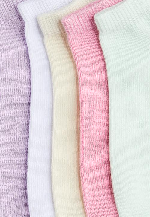 H&M - 10 pack ankle socks - light yellow & light purple