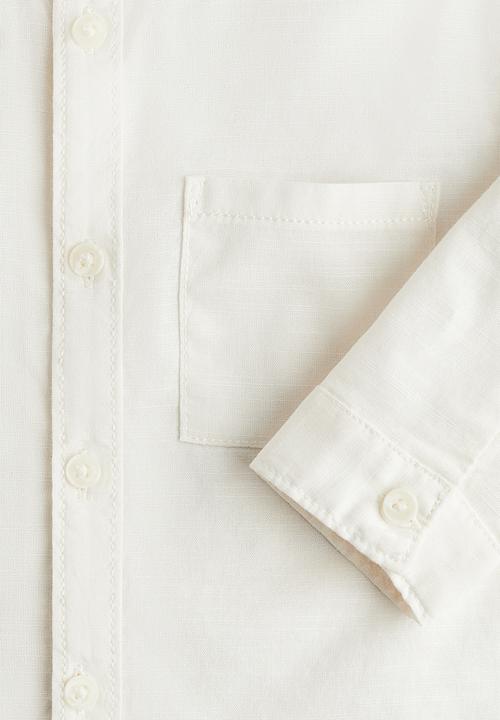 H&M - Cotton grandad shirt - white