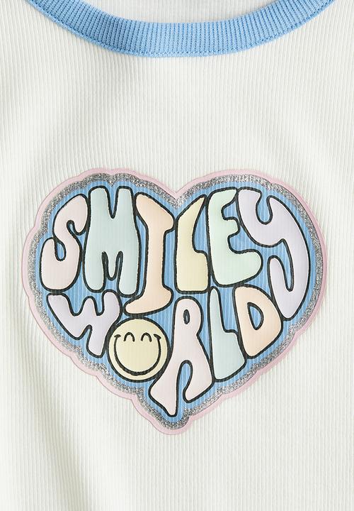 H&M - Printed jersey top - white smileyworld®