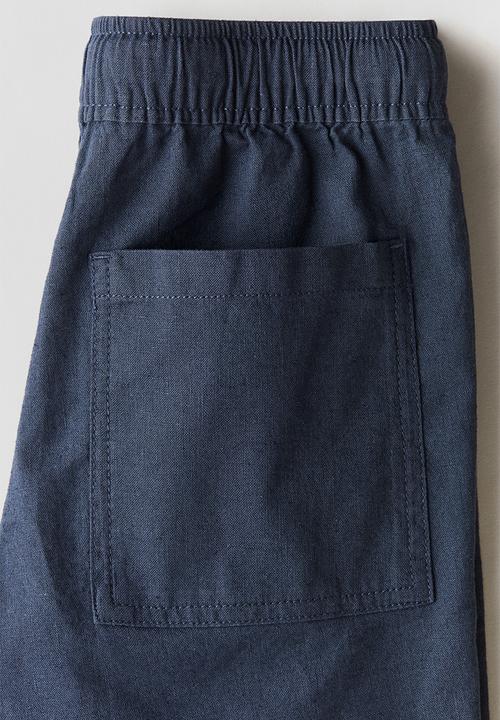 H&M - Linen-blend shorts - navy blue