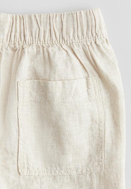 H&M - Linen-blend trousers - light beige