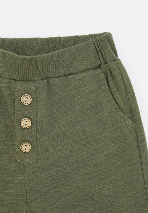 Pop Candy - Shorts with mock button closure - green