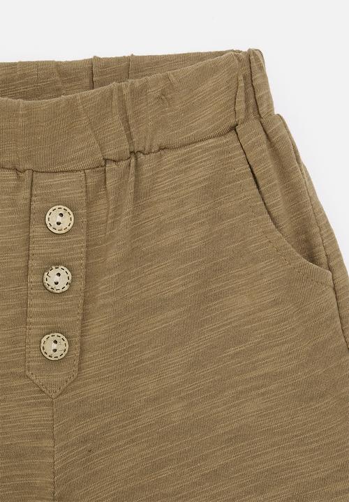 Pop Candy - Shorts with mock button closure - brown