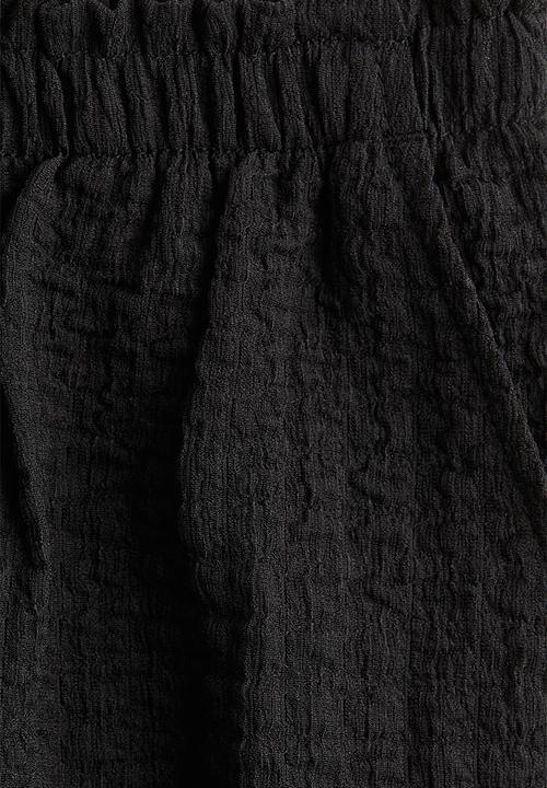 H&M - Crinkled jersey shorts - black