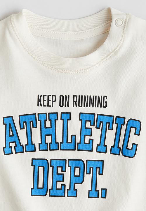 H&M - Printed cotton t-shirt - white athletic