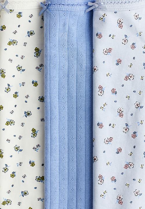 H&M - 3 pack cotton strappy tops - blue floral