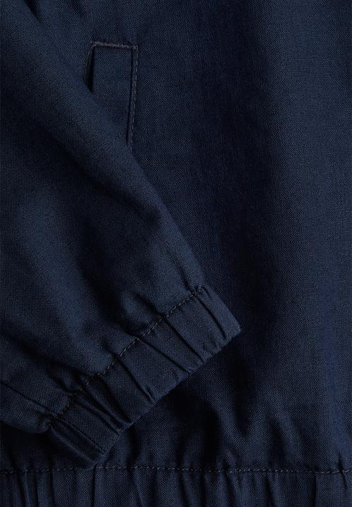H&M - Linen-blend bomber jacket - navy blue