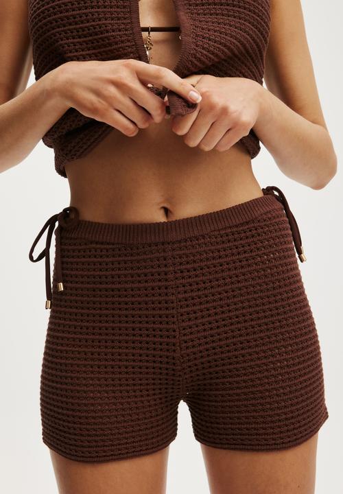 Cotton On - Romy Knit Mini Short - Espresso