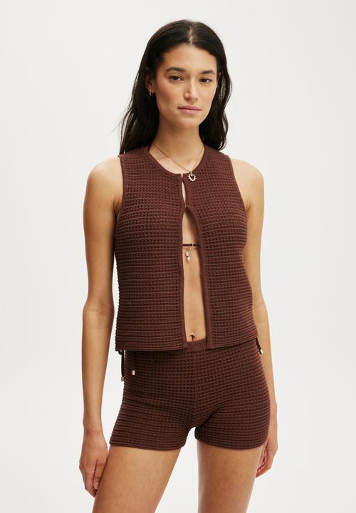 Cotton On - Romy Knit Mini Short - Espresso