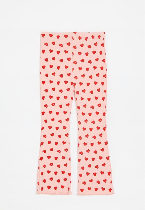 Pop Candy - Flared leggings - pink/hearts aop