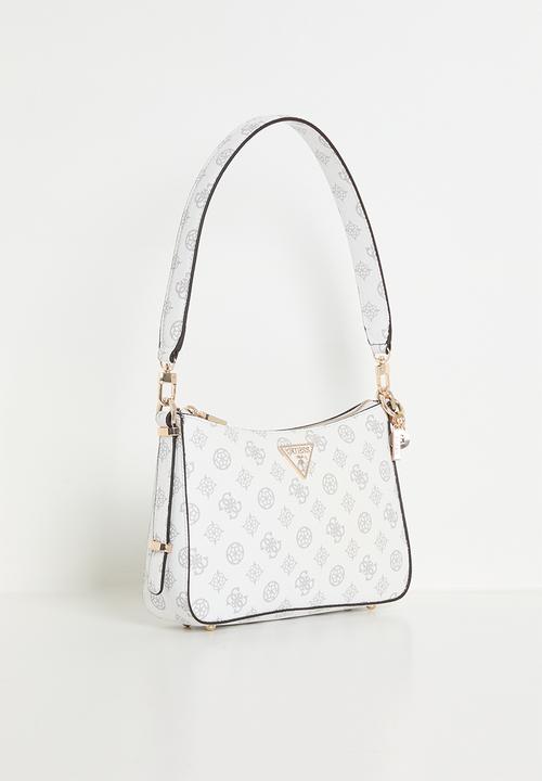 GUESS - Daryna top zip shoulder bag - white logo