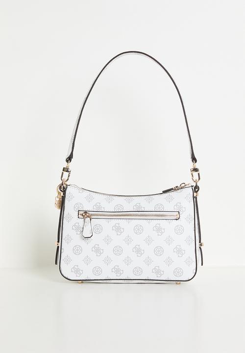 GUESS - Daryna top zip shoulder bag - white logo