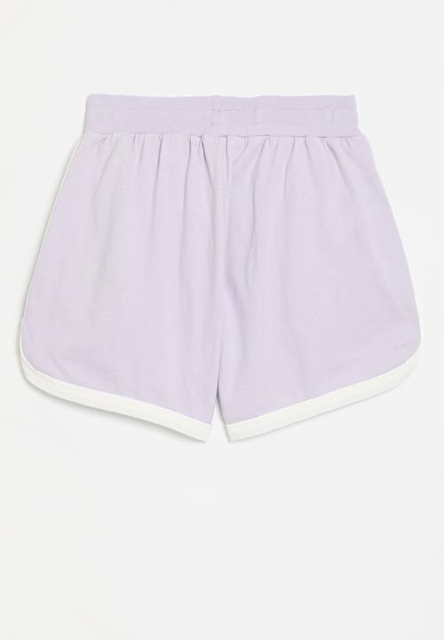 Pop Candy - Contrast shorts - lilac & white