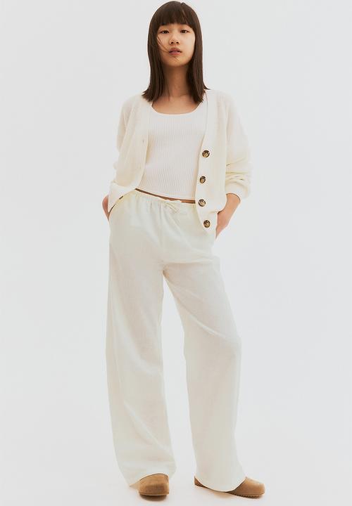 H&M - Linen-blend trousers - cream