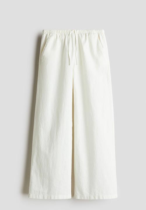 H&M - Linen-blend trousers - cream