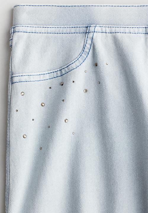 H&M - Wide denim-look trousers - light denim blue wing