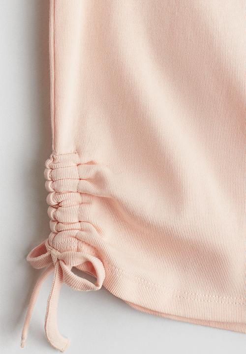 H&M - Drawstring-detail jersey top - light peach