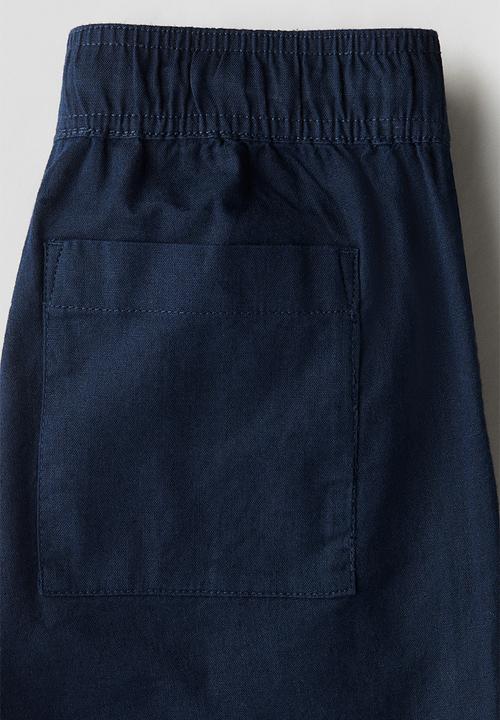 H&M - Linen-blend trousers - navy blue