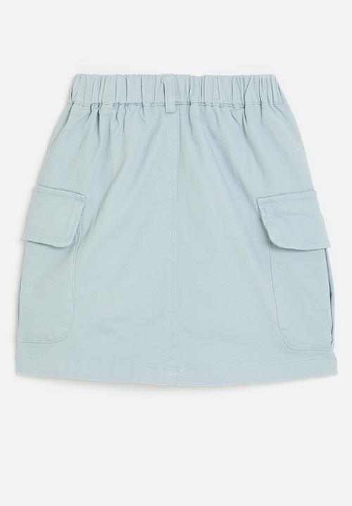 Pop Candy - Cargo skirt with inverted pleat pockets - blue 