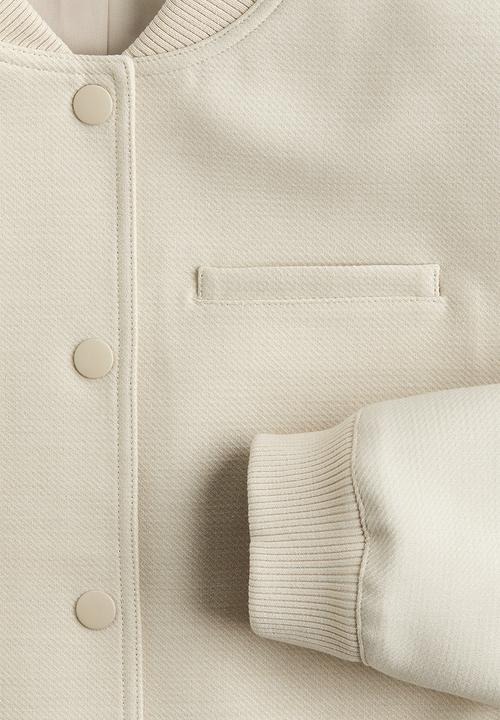 H&M - Short shoulder-pad jacket - light beige
