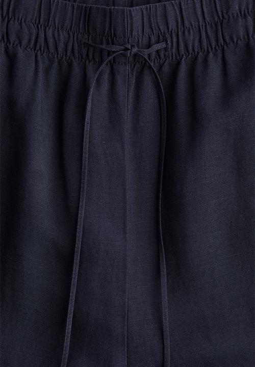 H&M - Linen-blend trousers - navy blue