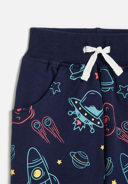 Pop Candy - Space-themed printed sweatshorts - navy blue
