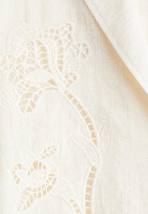 H&M - Broderie anglaise shirt - cream 