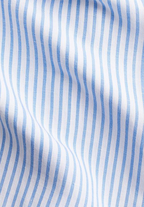 H&M - Linen-blend trousers - white & light blue striped