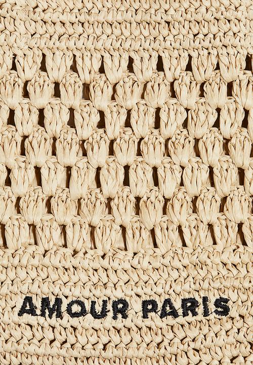 H&M - Straw tote bag - beige amour paris
