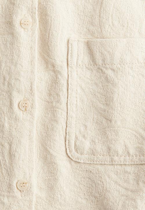 H&M - Oversized jacquard-denim shirt - cream