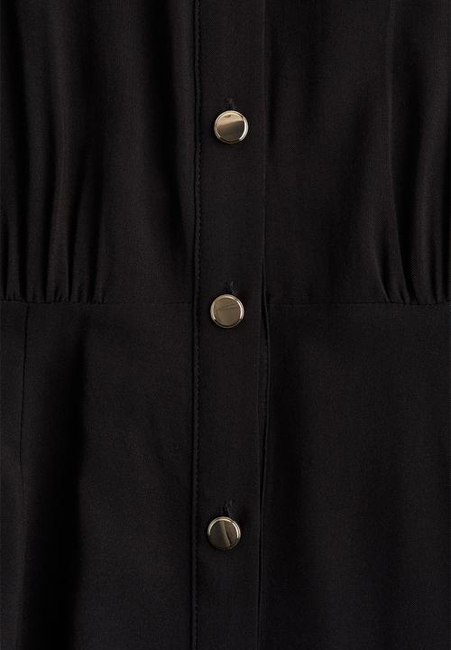 H&M - Tie-belt shirt dress - black