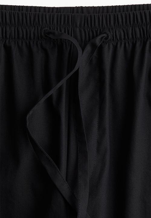 H&M - Cotton drawstring trousers - black