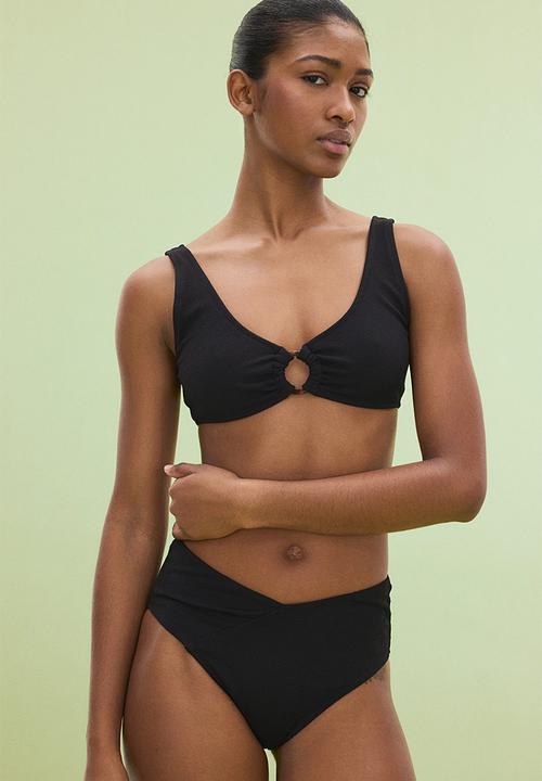 H&M - High waist cheeky bikini bottoms - black
