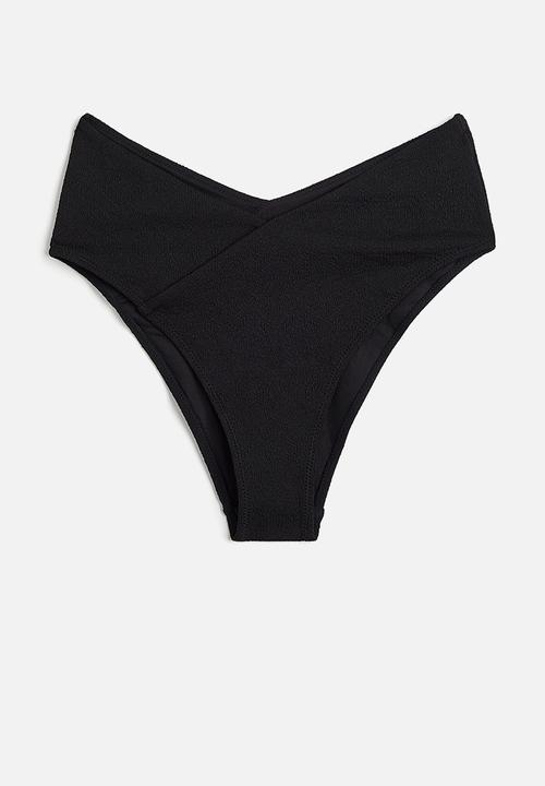 H&M - High waist cheeky bikini bottoms - black