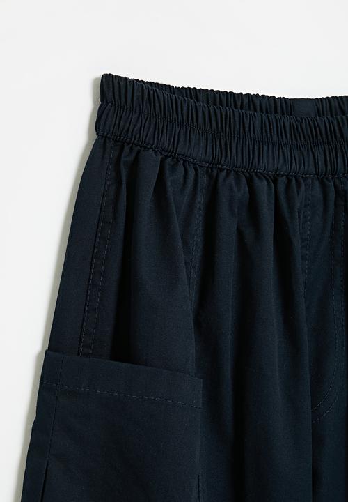 Pop Candy - Panelled cargo shorts - navy blue