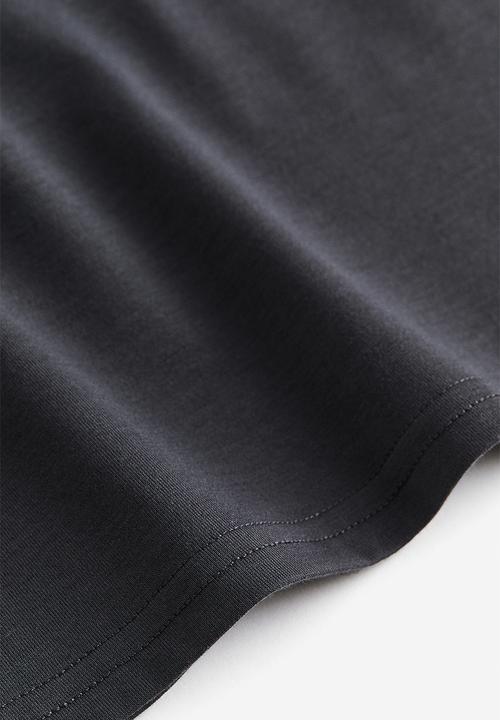 H&M - Sheer boat-neck top - dark grey