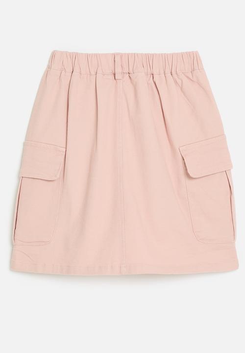 Pop Candy - Cargo skirt with inverted pleat pockets - dusty pink